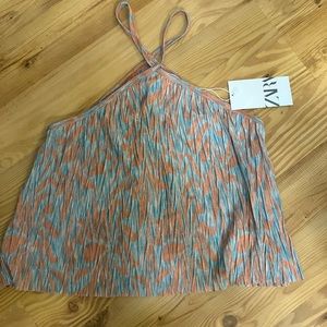 Zara NWT Top Colorful Sz S Made In Turkey